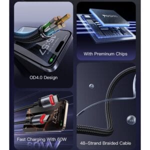 Câble USB-C vers USB-C 60W CA181 YESIDO