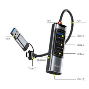 HUB USB & Type-C 7en1 multifonction HB20 YESIDO