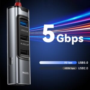 HUB USB & Type-C 7en1 multifonction HB20 YESIDO
