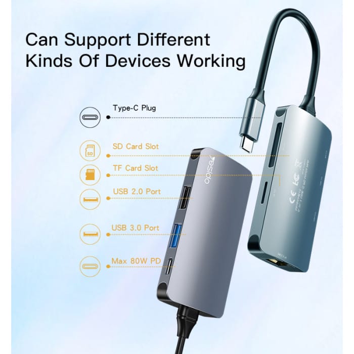 Hub USB-C 6 en 1 HB15 YESIDO