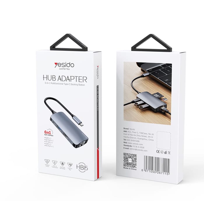 Hub USB-C 6 en 1 HB15 YESIDO – Image 5
