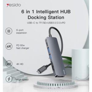 Hub USB Type-C 6 en 1 HB11 YESIDO