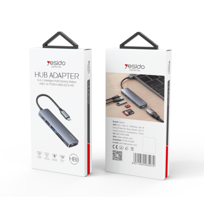 Hub USB Type-C 6 en 1 HB11 YESIDO
