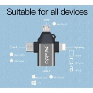 Adaptateur 3 en 1 USB 3.0 vers Type C / Micro USB / Lightning GS15 YESIDO