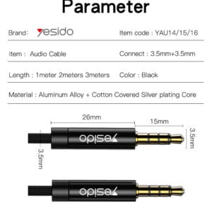 Câble audio auxiliaire YAU14 YESIDO