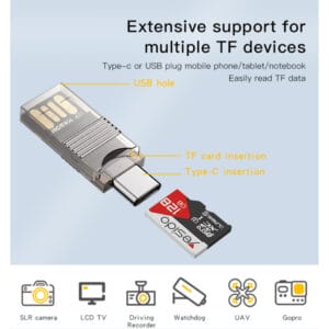 Adaptateur Type-C vers USB + Lecteur Carte TF GS21 YESIDO