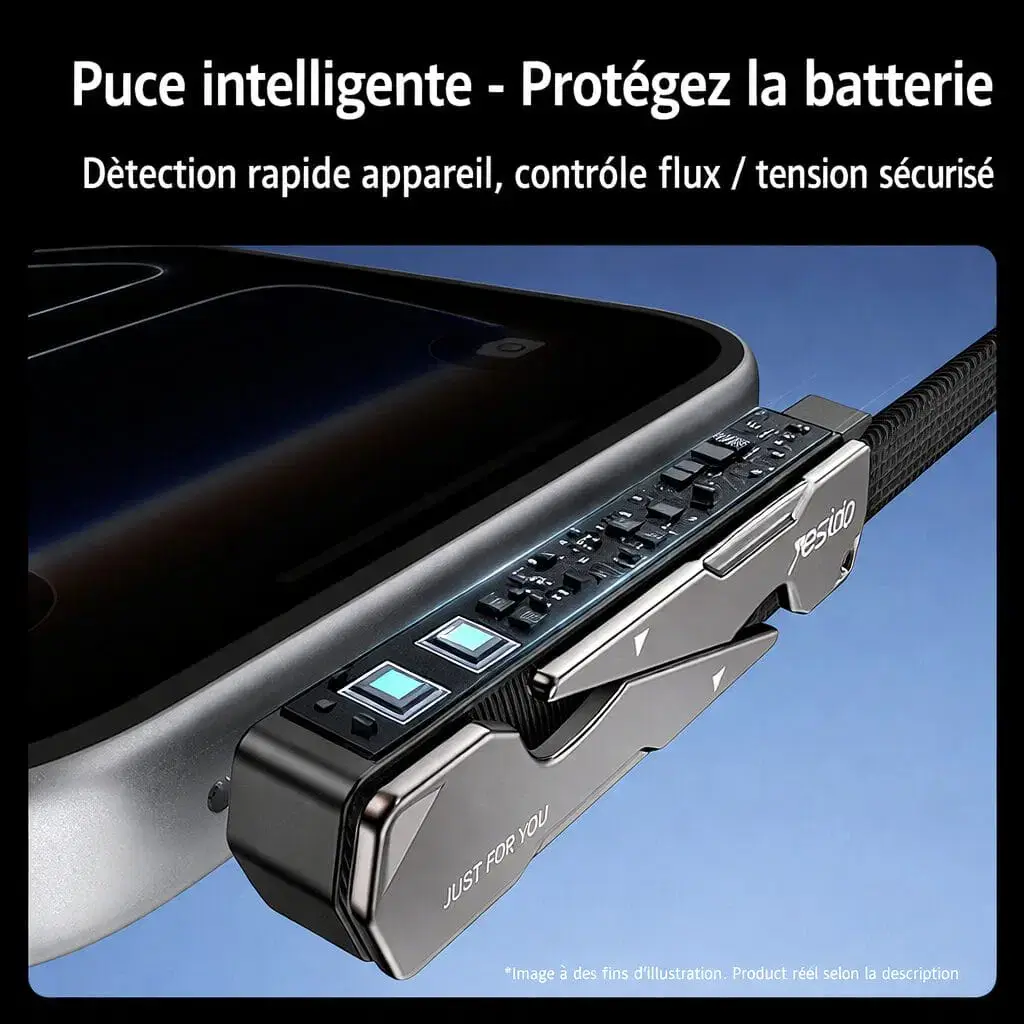 Câble USB-C vers Lightning avec support CA208 YESIDO – Image 3