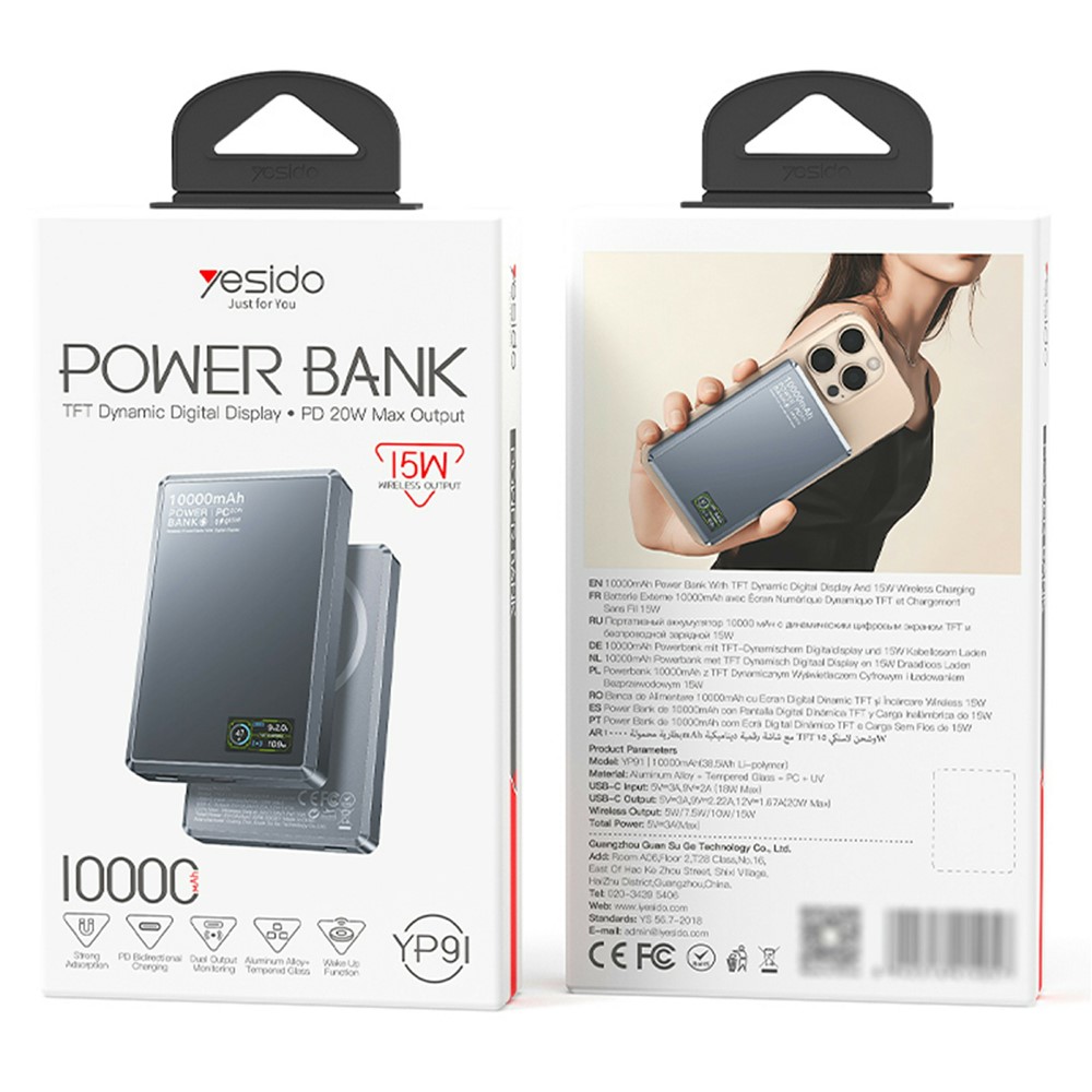 Chargeur Sans Fil Magnétique 10000mAh YP91 YESIDO