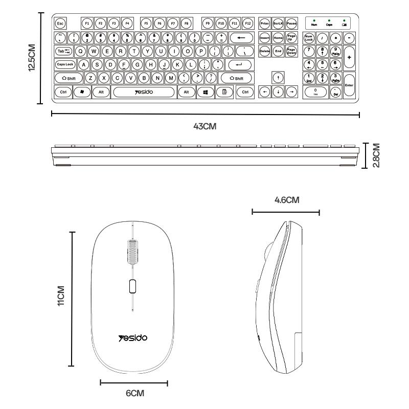 Ensemble Clavier et Souris Sans Fil KB42 YESIDO
