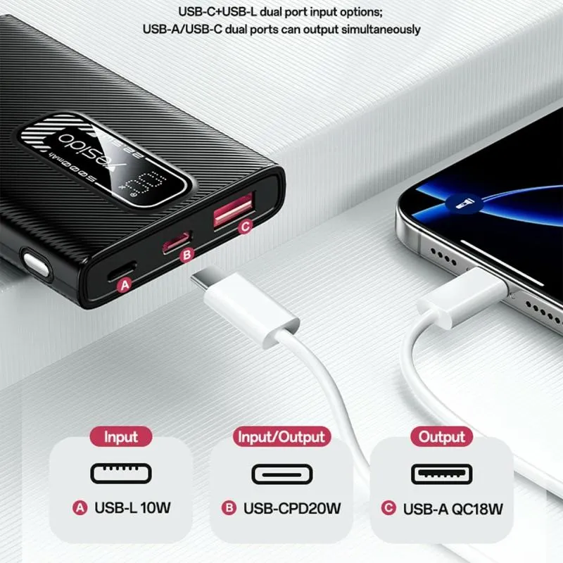 Batterie Externe Ultra-Mince 5000 mAh YP92 YESIDO