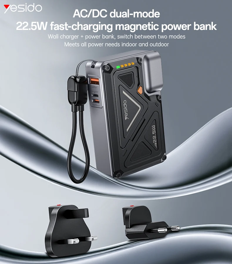 YP89 Batterie Externe Magnétique Sans Fil 10 000 mAh – YESIDO