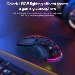 KB46 Souris Gaming Sans Fil 3 Modes RGB 6400 DPI Noir – YESIDO