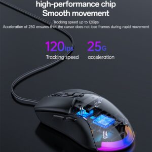 KB46 Souris Gaming Sans Fil 3 Modes RGB 6400 DPI Noir – YESIDO