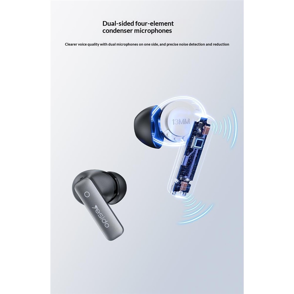 Yesido TWS43 – Écouteurs Bluetooth 6.0 à réduction de bruit active ANC – Image 6