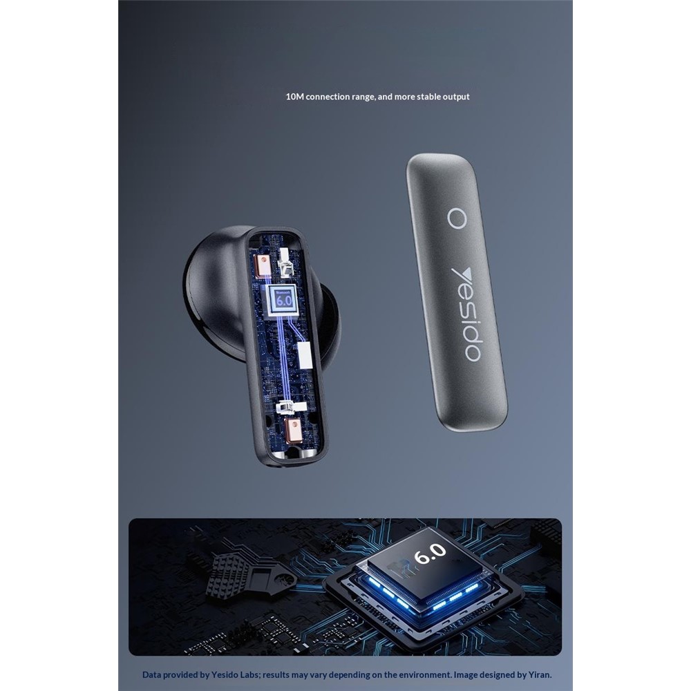 Yesido TWS43 – Écouteurs Bluetooth 6.0 à réduction de bruit active ANC – Image 7