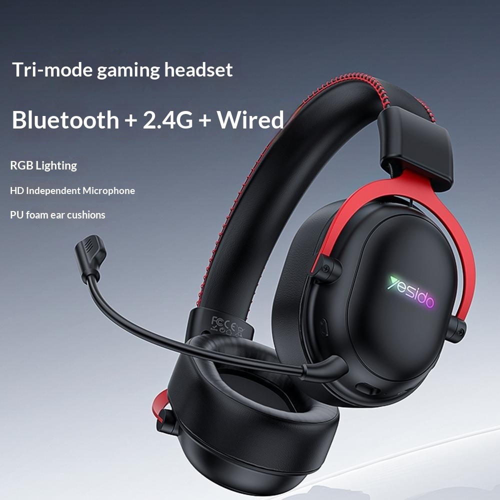 Casque Gamer Sans Fil Yesido EK07 – 3 Modes Bluetooth 5.2, 2.4G & Jack 3,5 mm, Micro Amovible – Image 2