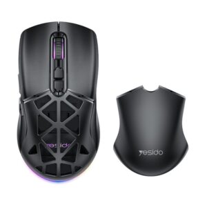 KB46 Souris Gaming Sans Fil 3 Modes RGB 6400 DPI Noir – YESIDO