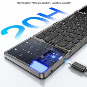 KB49 Clavier Bluetooth Pliable 78 Touches avec Pavé Tactile – YESIDO