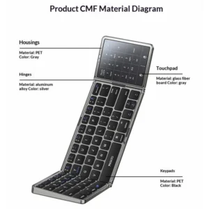 KB49 Clavier Bluetooth Pliable 78 Touches avec Pavé Tactile – YESIDO